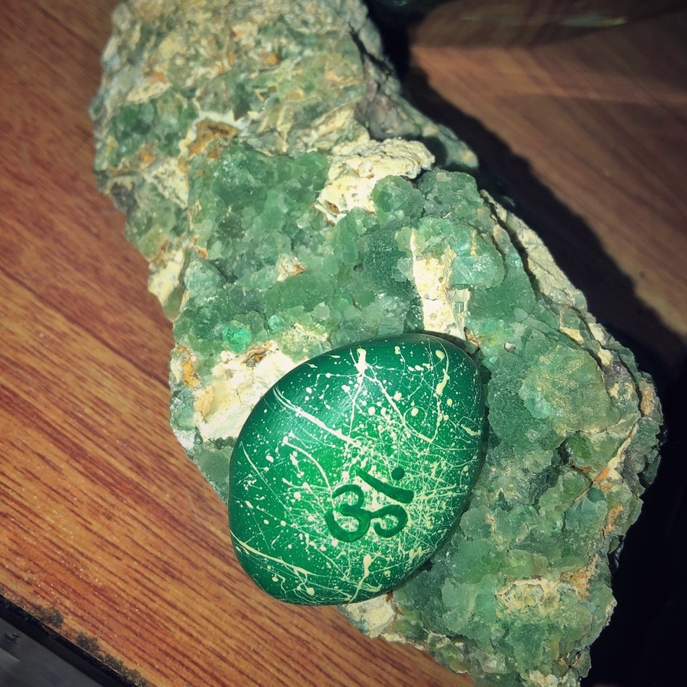 Hand painted OM Aum Ohm gratitude rock